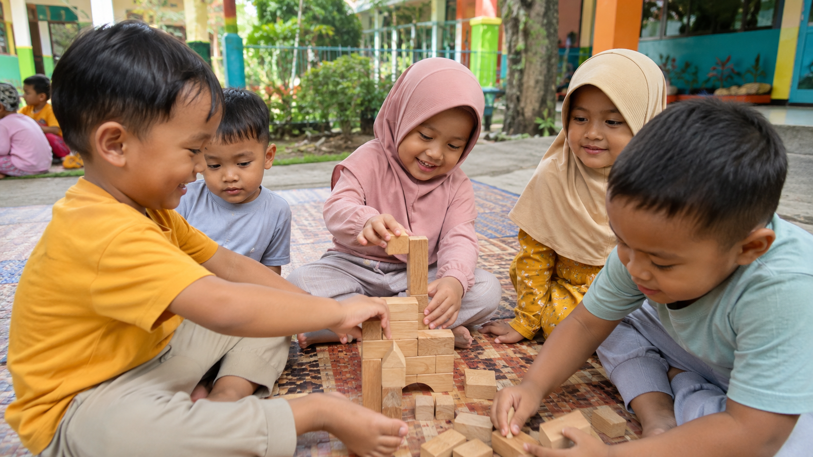 perkembangan anak usia 5-6 tahun saat bermain bersama
